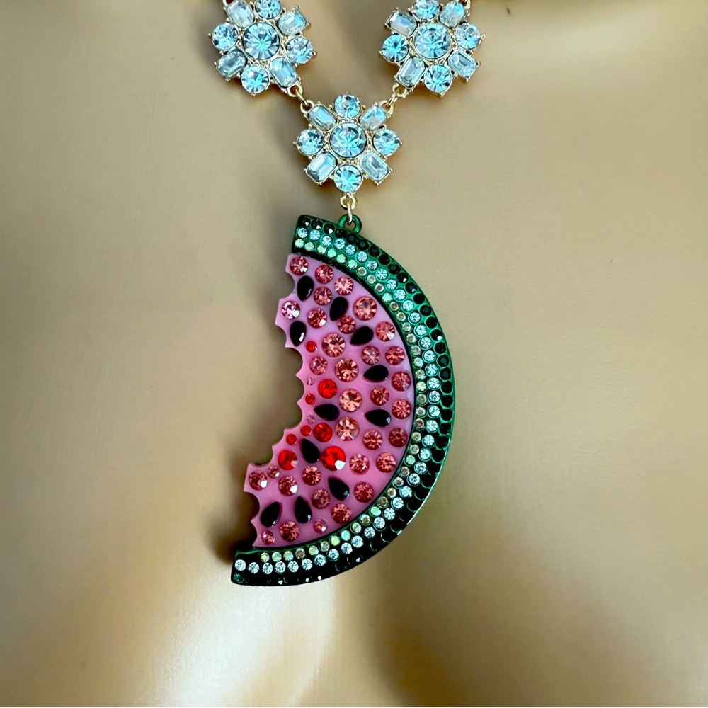 New Betsey Johnson BETSEYS BACKYARD WATERMELON PENDANT - Picture 8 of 12